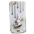 Bling Carousel crystals cases covers for Sony Ericsson Xperia Arc LT15I X12 LT18i - White