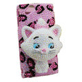 Bling Cat Leopard crystals cases covers for Sony Ericsson Xperia Arc LT15I X12 LT18i - Pink