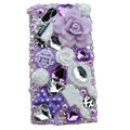 Bling Flower crystals cases covers for Sony Ericsson Xperia Arc LT15I X12 LT18i - Light purple