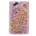 Bling Peacock crystals cases covers for Sony Ericsson Xperia Arc LT15I X12 LT18i - Pink