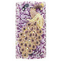 Bling Peacock crystals cases covers for Sony Ericsson Xperia Arc LT15I X12 LT18i - Purple