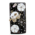 Bling Pumpkin flowers crystals cases covers for Sony Ericsson Xperia Arc LT15I X12 LT18i - Black