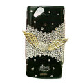 Bling Wing crystals cases Pearls covers for Sony Ericsson Xperia Arc LT15I X12 LT18i - Black