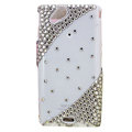 Bling crystals cases diamond covers for Sony Ericsson Xperia Arc LT15I X12 LT18i - White