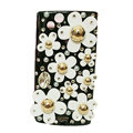 Bling flowers covers crystals cases for Sony Ericsson Xperia Arc LT15I X12 LT18i - Black