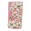 Bling flowers covers crystals cases for Sony Ericsson Xperia Arc LT15I X12 LT18i - Pink