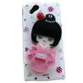 Bling kimono doll crystals cases covers for Sony Ericsson Xperia Arc LT15I X12 LT18i - Pink