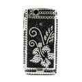 Flower bling crystals cases covers for Sony Ericsson Xperia Arc LT15I X12 LT18i - Black