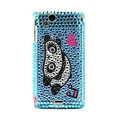 Panda bling crystals cases covers for Sony Ericsson Xperia Arc LT15I X12 LT18i - Blue