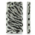 Zebra bling crystals cases covers for Sony Ericsson Xperia Arc LT15I X12 LT18i - Black