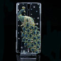 Peacock bling crystals cases skin covers for Sony Ericsson LT26i Xperia S - Blue