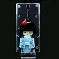 kimono doll bling crystals cases skin covers for Sony Ericsson LT26i Xperia S - Blue