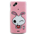 Cartoon Rabbit Hard Cases Covers for Sony Ericsson Xperia Arc LT15I X12 LT18i - Pink