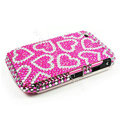 Bling Heart Crystals Hard Skin Cases Covers for Blackberry Curve 8520 9300 - Rose