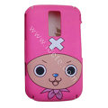 Cartoon Gril Scrub Hard Skin Cases Covers for Blackberry 9000 - Pink