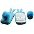 Rabbit TPU Soft Skin Cases Covers for Blackberry Bold 9000 - Blue