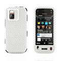 Front and Back Mesh Cases Skin Covers for Nokia N97 mini - White