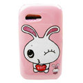 Cartoon Love Rabbit Hard Cases Covers for Samsung S5360 Galaxy Y I509 - Pink