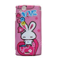 Love rabbit Scrub Hard Cases Covers for Sony Ericsson Xperia Arc LT15I X12 LT18i - Pink
