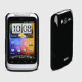 ROCK Colorful Glossy Cases Skin Covers for HTC Wildfire S A510e G13 - Black