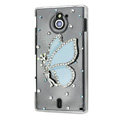Bling Angel Crystals Hard Cases Covers for Sony Ericsson MT27i Xperia sola - Blue