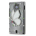Bling Angel Crystals Hard Cases Covers for Sony Ericsson MT27i Xperia sola - White