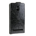Crocodile pattern Leather Cases Holster Cover For Sony Ericsson LT22i Xperia P - Black