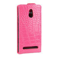 Crocodile pattern Leather Cases Holster Cover For Sony Ericsson LT22i Xperia P - Rose