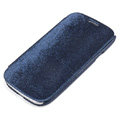 ROCK Side Flip leather Cases Holster Skin for Samsung Galaxy SIII S3 I9300 - Dark Blue