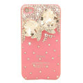 Bling Bowknot Crystal Cases Diamond Covers for iPhone 4G/4S - White