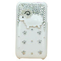 Bling Little lamb Crystal Hard Cases Diamond Covers for iPhone 3G/3GS - White