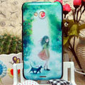 Luxury Painting Girl Hard Cases Skin Covers for HTC X720d One XC - Green
