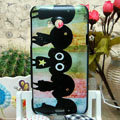 Luxury Painting Girls Hard Cases Skin Covers for HTC X720d One XC - Black