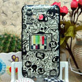 Luxury Painting Television Hard Cases Skin Covers for HTC X720d One XC - White