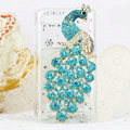 Bling Peacock Crystals Hard Cases Diamond Covers for Motorola XT685 - Azure