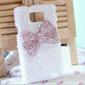 Bling Bow Crystal Cases Pearls Covers for Samsung i9100 i9108 i9188 Galasy S2 SII - Pink