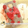 Bling Bow Crystal Cases Pearls Covers for Samsung i9100 i9108 i9188 Galasy S2 SII - Red