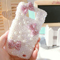 Bling Bowknot Crystal Cases Pearls Covers for Samsung i9100 i9108 i9188 Galasy S2 SII - Pink