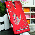 Bling Butterfly Crystals Cases Hard Covers for Sony Ericsson LT26i Xperia S - Red
