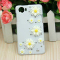 Bling Chrysanthemum Crystal Cases Diamond Covers for OPPO Finder X907 - White