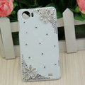 Bling Flower Crystal Cases Diamond Hard Covers for OPPO Finder X907 - White