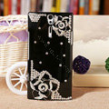 Bling Flower Crystals Cases Hard Covers for Sony Ericsson LT26i Xperia S - Black