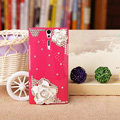Bling Flower Crystals Cases Hard Covers for Sony Ericsson LT26i Xperia S - Rose