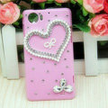 Bling Heart Crystal Cases Diamond Hard Covers for OPPO Finder X907 - Pink