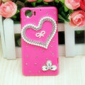 Bling Heart Crystal Cases Diamond Hard Covers for OPPO Finder X907 - Rose