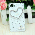 Bling Heart Crystal Cases Diamond Hard Covers for OPPO Finder X907 - White