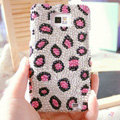 Bling Leopard Crystal Cases Pearls Covers for Samsung i9100 i9108 i9188 Galasy S2 SII - Pink