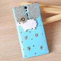 Bling Little lamb Crystals Cases Diamond Covers for Sony Ericsson LT26i Xperia S - Blue