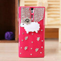Bling Little lamb Crystals Cases Diamond Covers for Sony Ericsson LT26i Xperia S - Rose