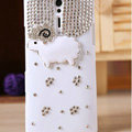Bling Little lamb Crystals Cases Diamond Covers for Sony Ericsson LT26i Xperia S - White